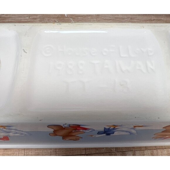 House Of Lloyd 1988 Ceramic Cracker Dish With Bear & Goose Design - Picture 6 of 8